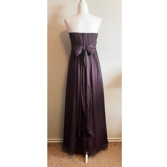 J Crew Chiffon Dramatic Tie Back Silk Blend Gown Dress Size 6 Prom Bridesmaid - Picture 3 of 9